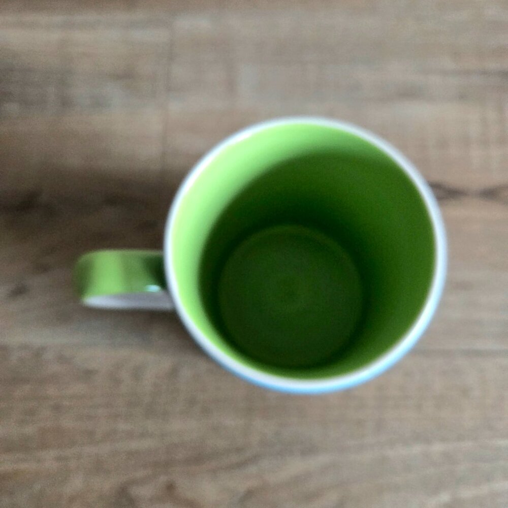 Whittard Designed in England Handpainted mug with multicolored striped pattern. - Picture 4 of 5
